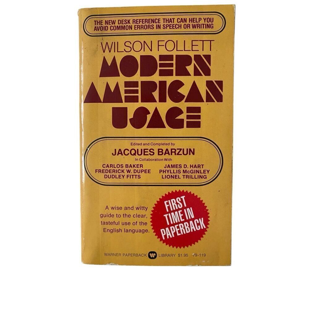 Modern American Usage Paperback Book 1974 English Language